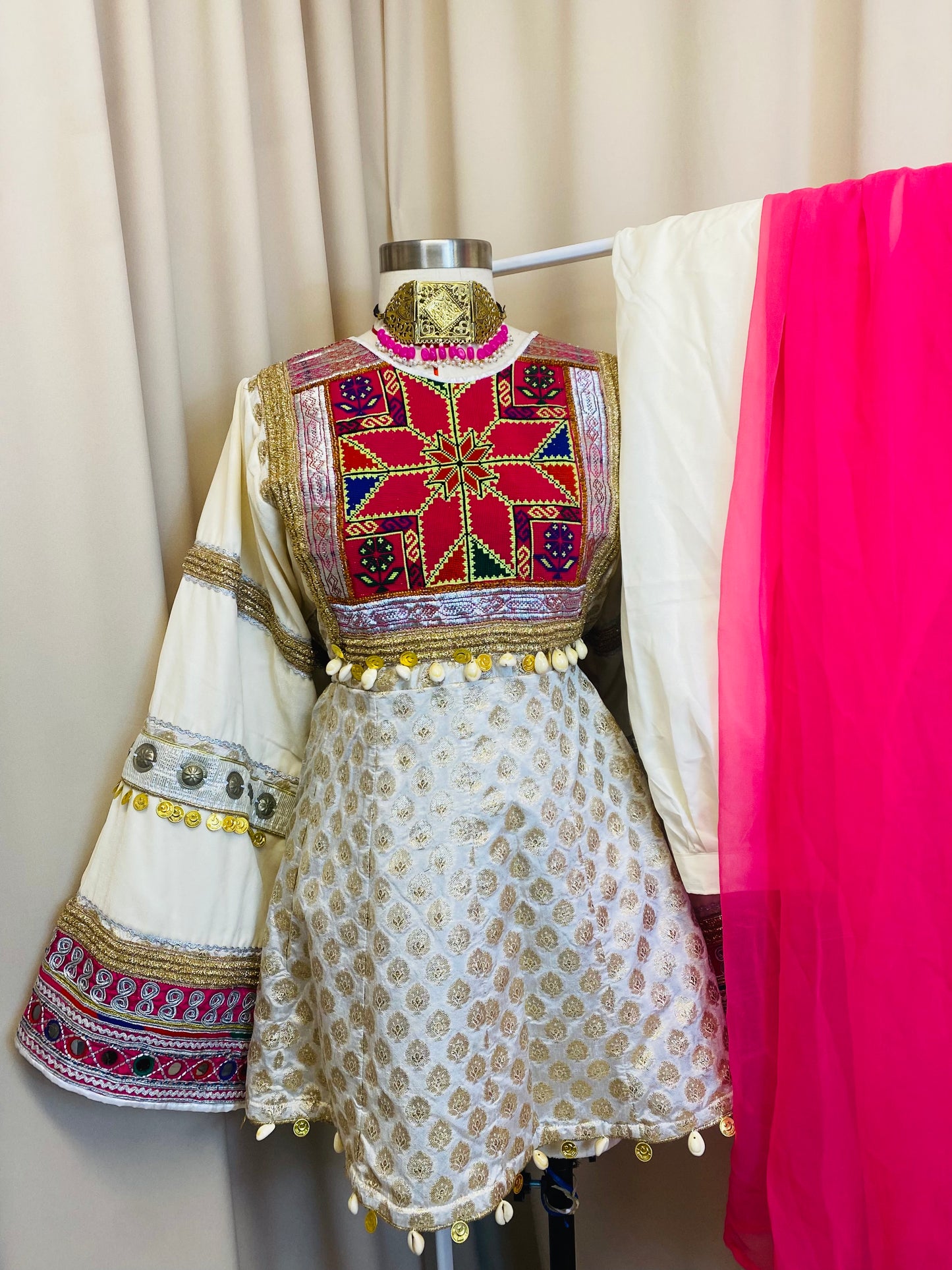 Pink and ivory dress