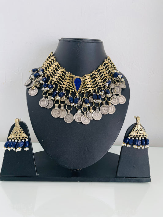 Coins beads choker